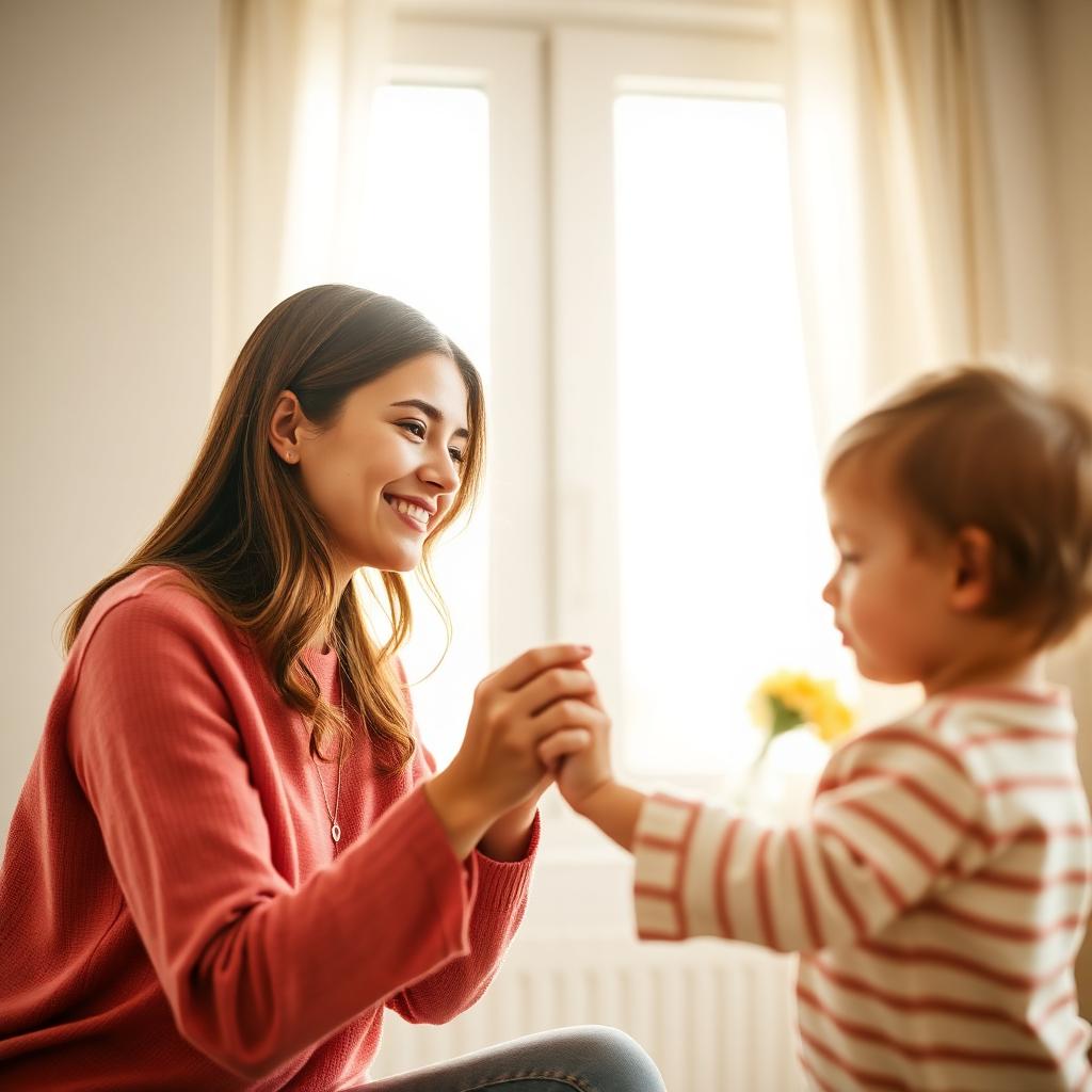 Mother and child sharing a tender moment at home